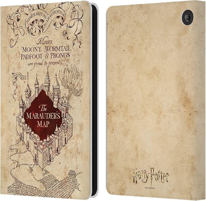Head Case Designs Officially Licensed Harry Potter The Marauder's Map Prisoner of Azkaban II Leather Wallet Case Compatible with Amazon Fire 7 2022