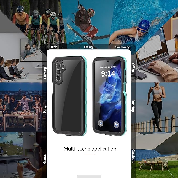Hllhunkhe for Samsung Galaxy A16 5G Case Waterproof, [IP68 Waterproof Dustproof] [Built-in Screen Protector] Rugged Full Body Underwater Shockproof Protective Cover for Galaxy A16 5G Phone Case, Blue
