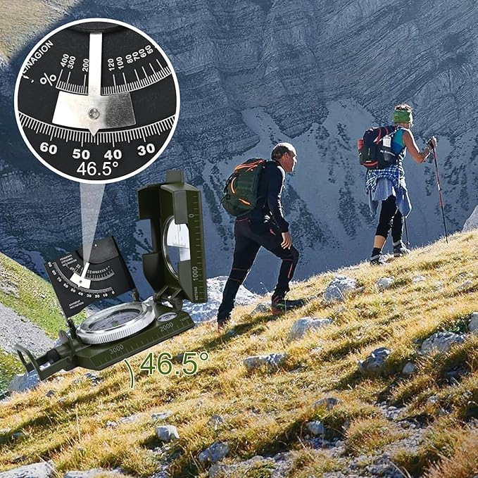 Compass,Outdoor Military Waterproof Lens Sighting Compass,High Precision Directional Compass with Survival