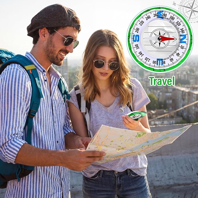 20 Pcs Acrylic Orienteering Compass Hiking Backpacking Survival Reliable Compass Advanced Scout Compasses Outdoor Gear for Map Reading Navigation Camping Survival Exploring