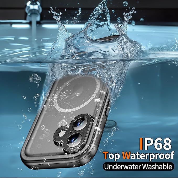 Cozycase for iPhone 17 Waterproof Case Full-Body Bumper Shockproof Dustproof Cases with Built-in Screen Protector &Camera Control Compatible with MagSafe,Drop Proof 17 Cover Frosted Black