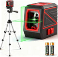 Laser Level with Tripod, 100 feet Green Cross Line Self Rotary Leveling Laser Level, Vertical and Horizontal Line, Rotatable 360 Degree, Manual Self leveling and Pulse Mode,IP54 Waterproof & Battery