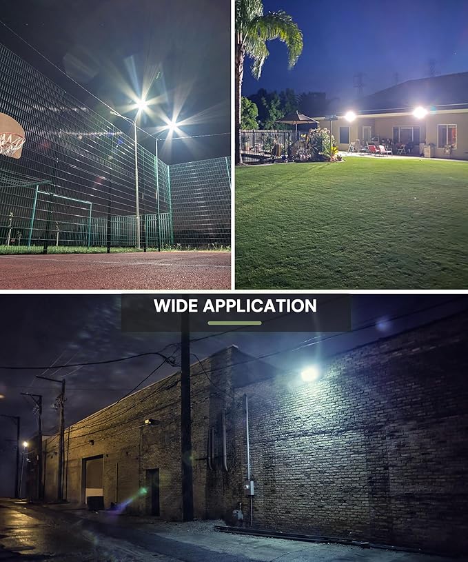 L LOHAS LED 300W Dusk to Dawn Flood Light, IP66 Waterproof Plug in Floodlights Outdoor, IP66 Waterproof 6000K Daylight Work Light, Security Lights for Yard, Garage, UL Listed, 2Pack