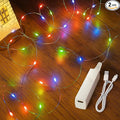 Lakumu 32FT(16*2) Fairy Lights Battery Operated String Lights, Rechargeable Twinkle Lights with Timer, Mini LED Lights for Bedroom, Christmas Decorations, Wedding, Centerpiece Table Decor Multicolor