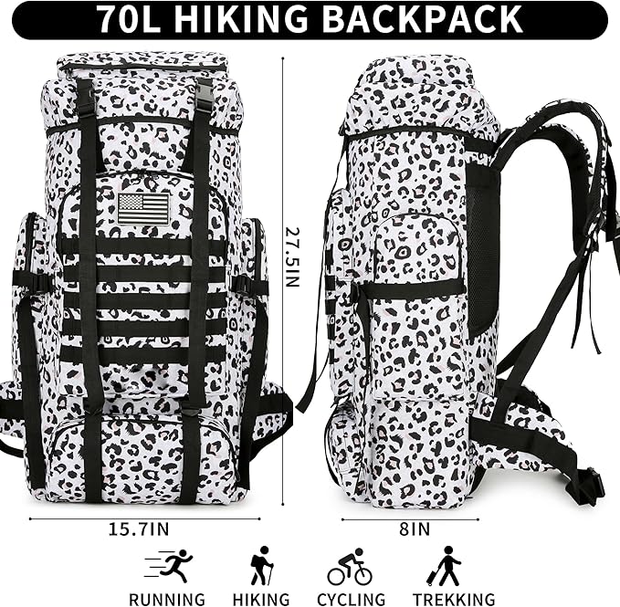 Hiking Backpack for Men 70L/100L Camping Backpack Military Rucksack Molle 3 Days Assault Pack for Climbing | Camping Backpack, 3 Days Assault Pack, for Climbing