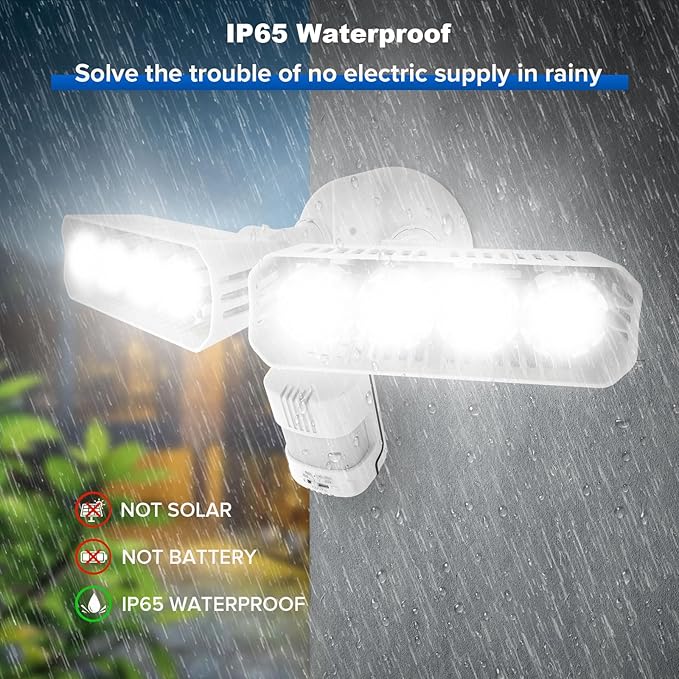 SANSI 36W LED Motion Sensor Outdoor Lights,Hardwired Security Light Motion Activated,Flood Lights Dusk to Dawn 3600LM,Motion Detection Lights,Super Bright for Yard,Garage,350W Equiv 5000K IP65,White
