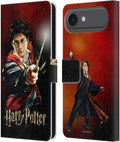Head Case Designs Officially Licensed Harry Potter Harry Portrait Prisoner of Azkaban II Leather Wallet Case Compatible with Apple iPhone 17 Air