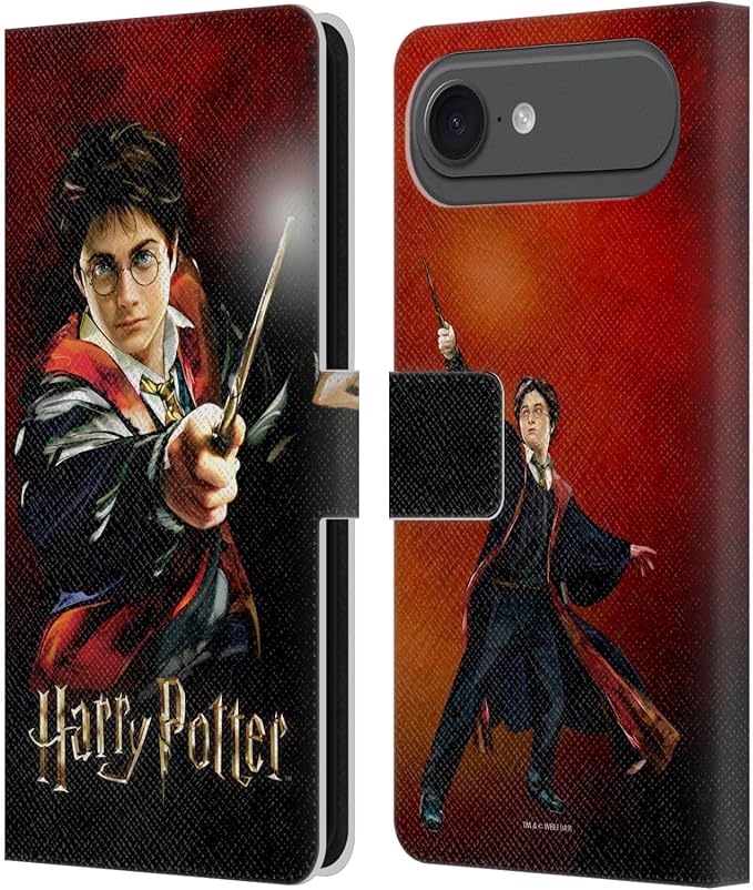 Head Case Designs Officially Licensed Harry Potter Harry Portrait Prisoner of Azkaban II Leather Wallet Case Compatible with Apple iPhone 17 Air