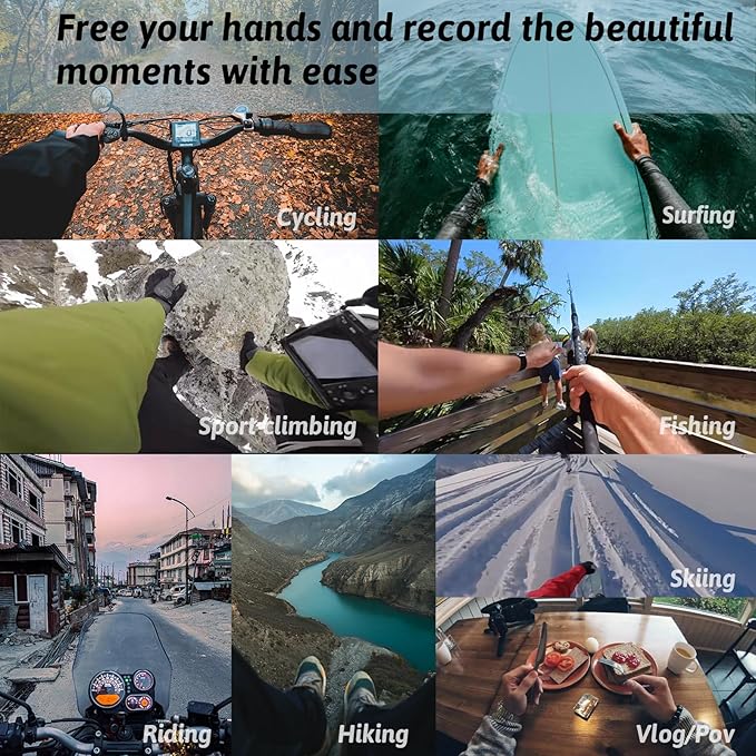 Mobile Phone Chest Strap-Headband First-Person Perspective Shooting Ideal for Outdoor Activities and Vlogging Suitable Fits Phones 2.36-3.93 inches Gopro Hero Full Series