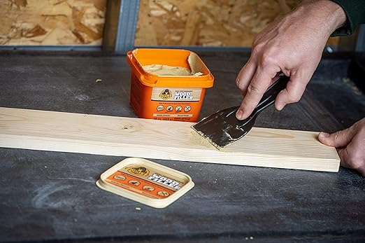 Gorilla All Purpose Wood Filler, Natural Finish, 16 Ounce Tub (Pack of 1) - Water Resistant for Indoor or Outdoor Projects and Repairs