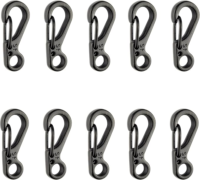 SWATOM Small Mini Carabiner Clip Tiny Spring Snap Hook Keychains Micro Carabiners for Paracord EDC Alloy Key Rings Outdoor Hiking Fishing Camping Backpack Accessories