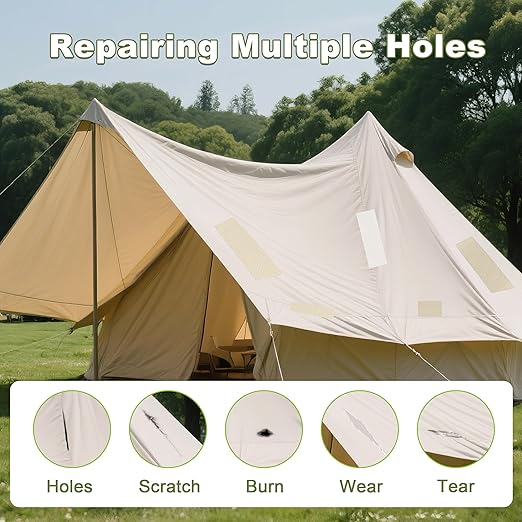 Besezx Canvas Repair Patch,Outdoor Gear Patch, 7.87x5.9 Inches 8PCS,Waterproof Self-Adhesive Fabric Repair Tape for Repairing Boat Covers,Sun Shades,Sofas,Tents,Lounge Chairs,Awnings (Blue)