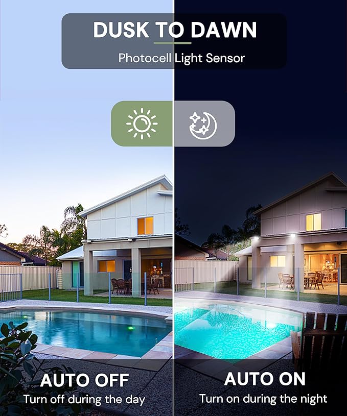 L LOHAS LED 30W Flood Light Outdoor, RGB Landscape Lighting with Remote Control, Timing - 2700K/4500K/6500K - Color Changing for Patio Backyard Step Wall, IP66, US 3-Plug, UL Listed (2 Pack)