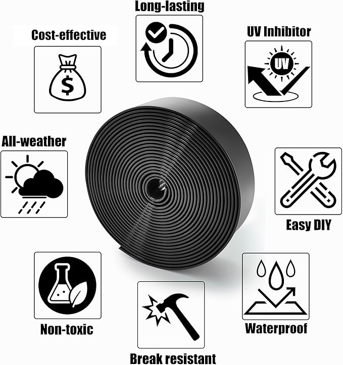 Vinyl Straps for Patio Chair Repair Kit 2'' Wide 10 Ft Long Replacement Straps + 10 Free Rivets for Outdoor Lawn Furniture Chaise Lounge Repair (Black)