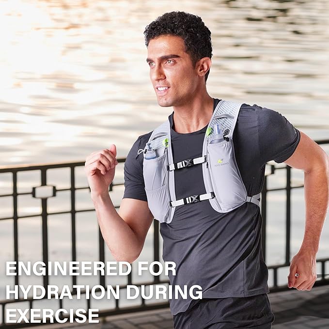 N NEVO RHINO 2PCS Soft Flask, 17oz/500ml TPU Running Water Bottle for Hydration Vests and Running Packs, Leak-proof BPA-Free Collapsible Water Bottles for Running, Hiking, Cycling, Climbing
