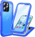 Cozycase for iPhone 15 Pro Waterproof Shockproof Dustproof Case - Heavy Duty/360 Full Body/Military Grade/Protective/Rugged 【8FT Drop Proof】 Built in Screen/Camera Protector with Lanyard Blue