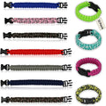 Iconikal 12-Pack Paracord Survival Bracelets Quick-Release Clip Assorted Colors 2 Sizes Medium Large Adjustable Camping Hiking Emergency Gear