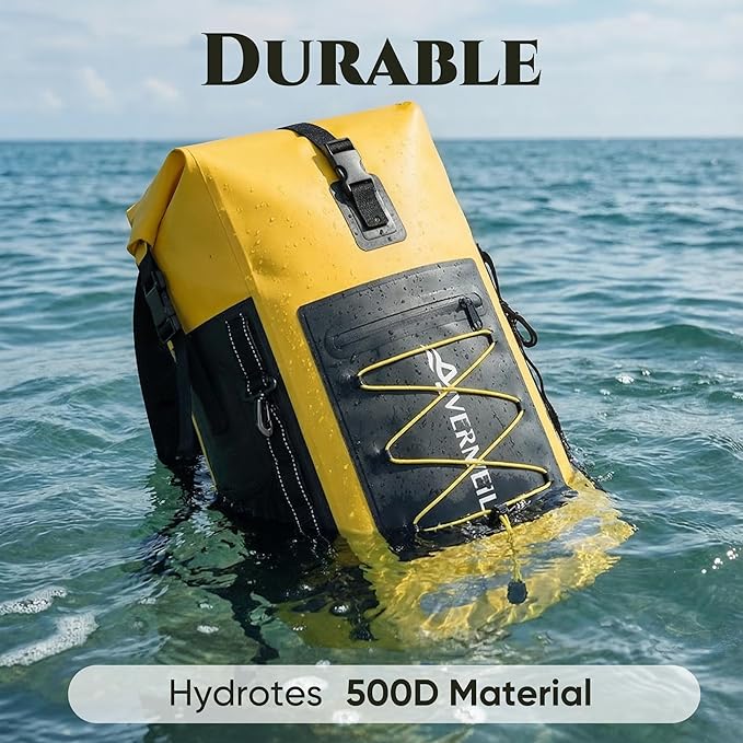 Waterproof Backpack Dry Bag with bungee cord and small waterproof Bag Yellow