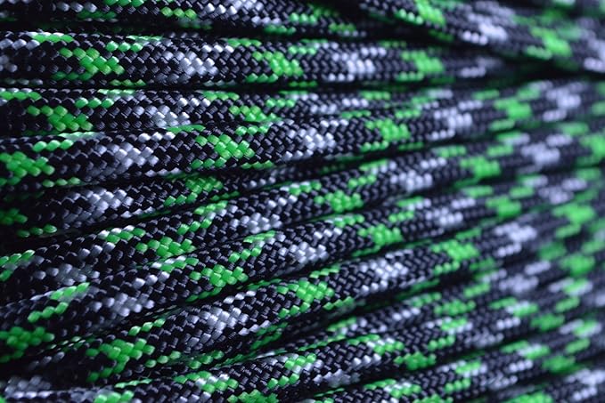 BORED? PARACORD! 550 lb Paracord – Ideal for Crafting, DIY Projects, Camping, Military & Active Outdoors – 300+ Colors – Tactical Parachute Cord Type III – Strong - Neon Green Ninja 50 Feet