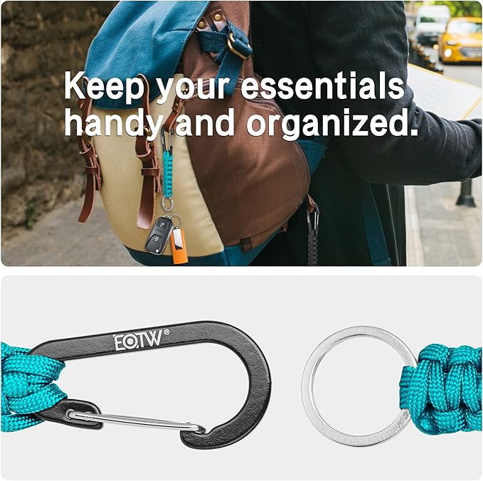 EOTW Paracord Keychain for Men Women Paracord Carabiner Backpack Keychain with Aluminum Clip for Camping Hiking Outdoor Gear