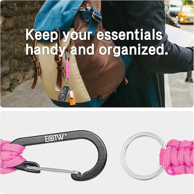 EOTW Paracord Keychain for Men Women Paracord Carabiner Backpack Keychain with Aluminum Clip for Camping Hiking Outdoor Gear