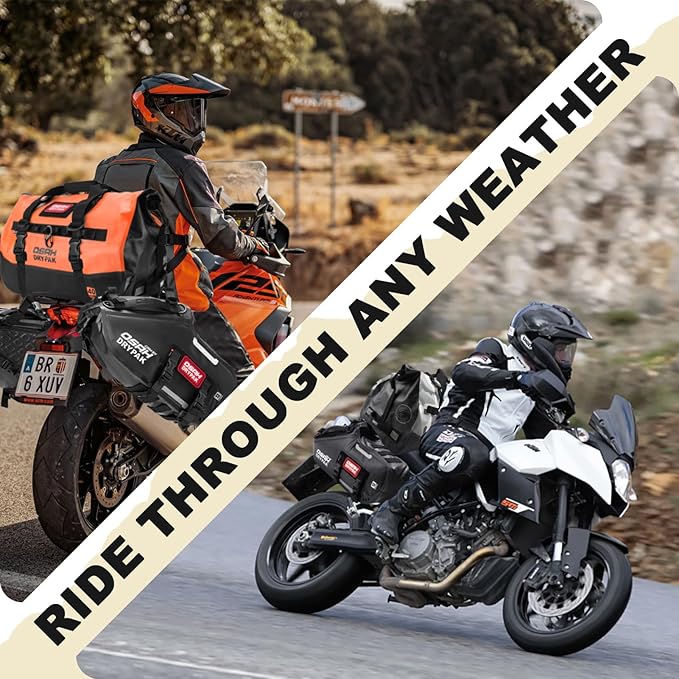 Waterproof Duffel Bag 25L/40L/60L – Heavy-Duty Motorcycle Tail Bag, Roll-Top Dry Bag for Travel, Camping, Boating, Kayaking, Outdoor Adventure