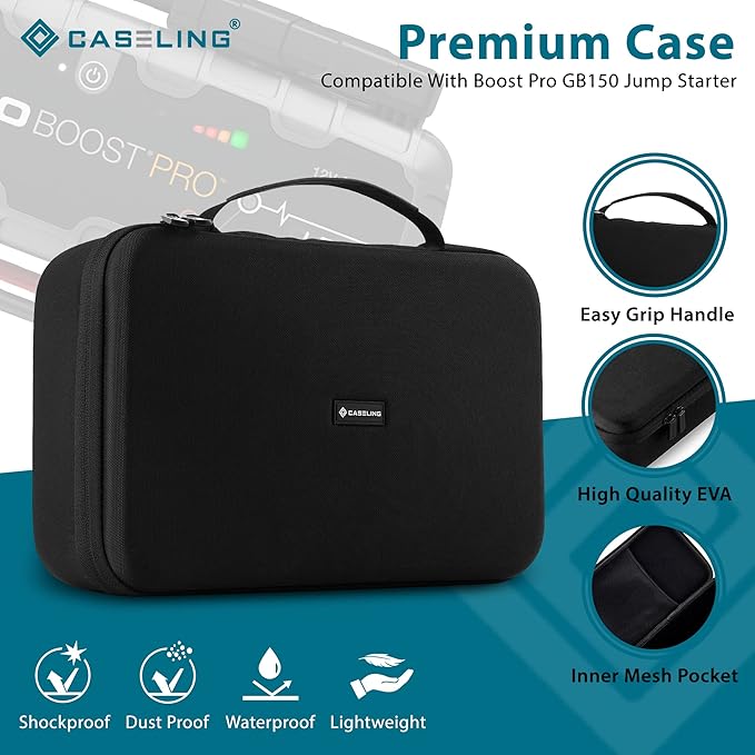 Eva Protection Case - 13.5" x 8.3" - Hard Shell Case for Boost Pro GB150 3000A UltraSafe Car Battery Jump Starter - for Storage and Travel