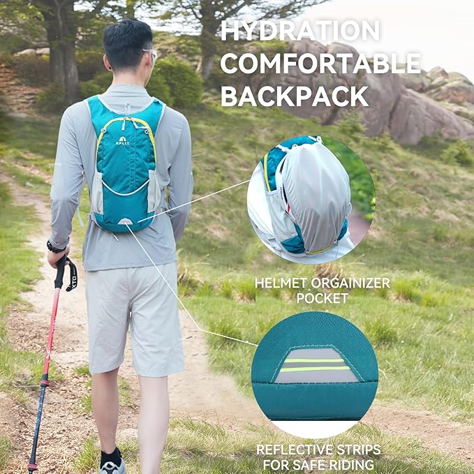 Hydration Backpack with 2L Water Bladder – Lightweight & Durable for Running, Hiking, Biking – Adjustable Fit for Men, Women, Youth