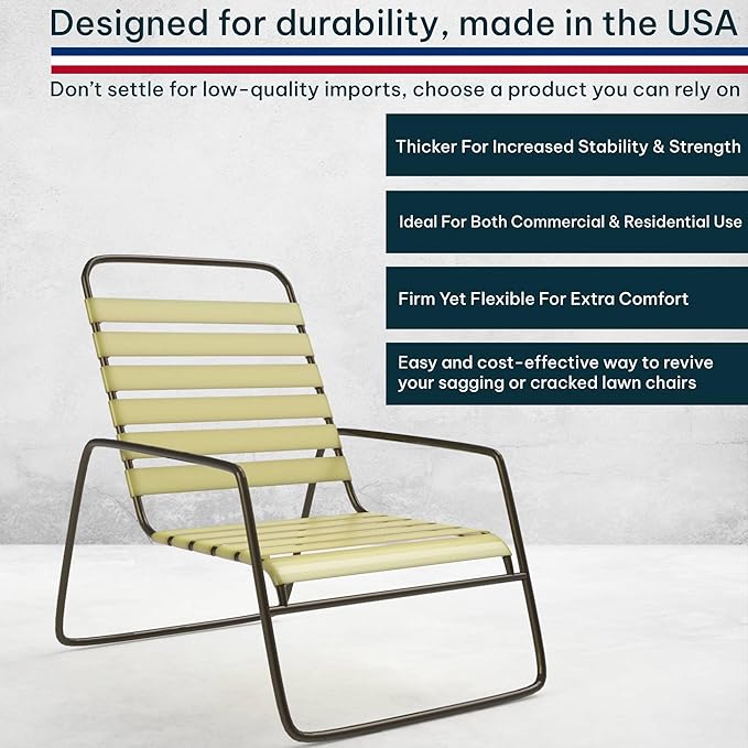 2 Inch Wide, 20ft Long Vinyl Strap - Replacement Straps for Patio Chairs - Vinyl Strapping for Patio Furniture Repair - Durable Seat Repair Kit for Lawn Chairs, Outdoor Furniture (Driftwood)