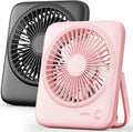 Otlonpe Personal Portable Desk Fan 2 Pack, 4000mAh Small Rechargeable Portable Fan Battery Operated & USB Powered for Travel Sleeping Bedroom Office Home Table, Cordless, Quiet, 4-Speed, 6.5 Inch