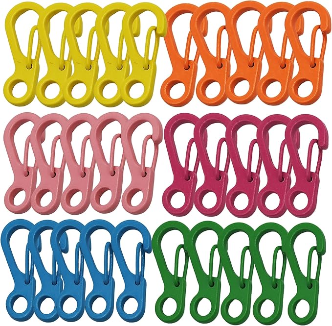 Mini Carabiner Clips with Metal Spring Wiregate Hook and Little Eye Hole for Keychain Backpack Clasps