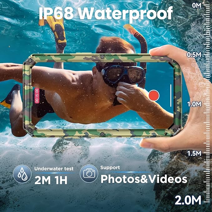 Mitywah Waterproof Case for iPhone 17 Pro Max, Rugged Metal Case with Built-in Screen Protector, Heavy Duty Full Body Shockproof Protective Cover 6.9 inch, Camouflage