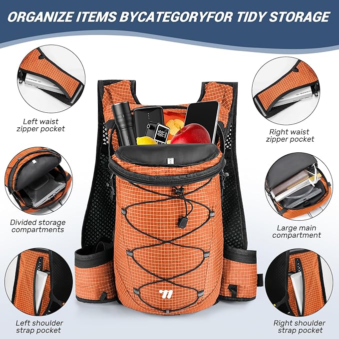 Lightweight Hydration Backpack with 2L Water Bladder Running Hydration Vest Backpack Specialized Hydration Pack for Cycling, Hiking, and Mountaineering