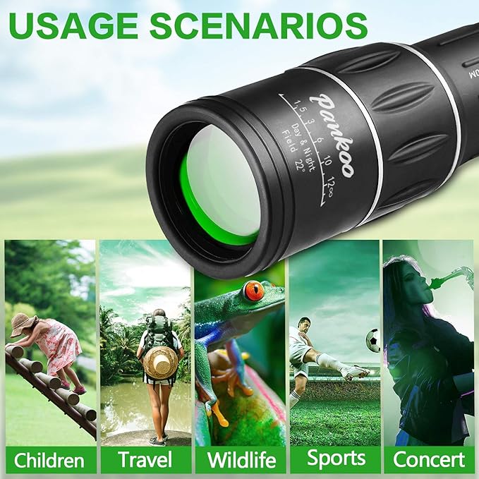 High Powered 16X52 Monocular Telescope for Adults - 2025 Power Prism, Compact HD Scope, Suitable for Gifts, Outdoor Activities, Concert, Travelling & Bird Watching