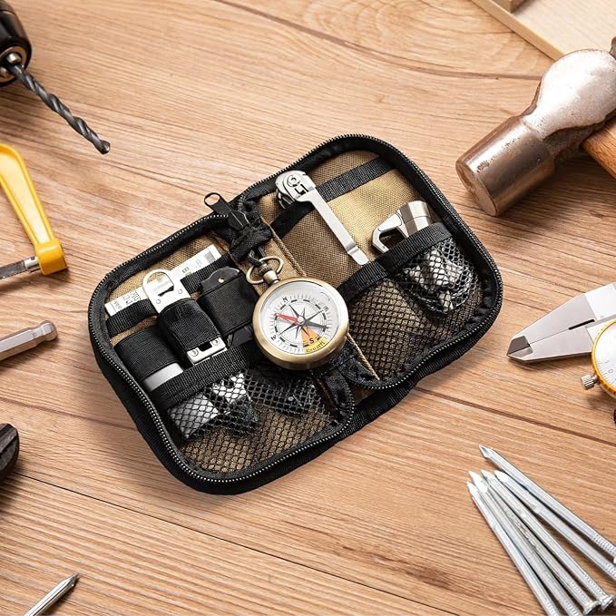EDC Organizer Pouch Mini Tactical Gear Bag, Compact Utility Tool Holder with MOLLE System, Everyday Carry Storage Case, Military Style Equipment Organizer for Tools
