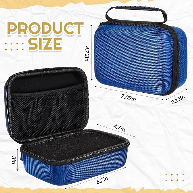 Relaxweex EVA Hard Case with Customizable Foam 7.1 x 4.7 x 3.1 Inch Protective EVA Carrying Case Shockproof Outdoor for Camera, Digital Products, Electronic Instruments with Knife, Blue