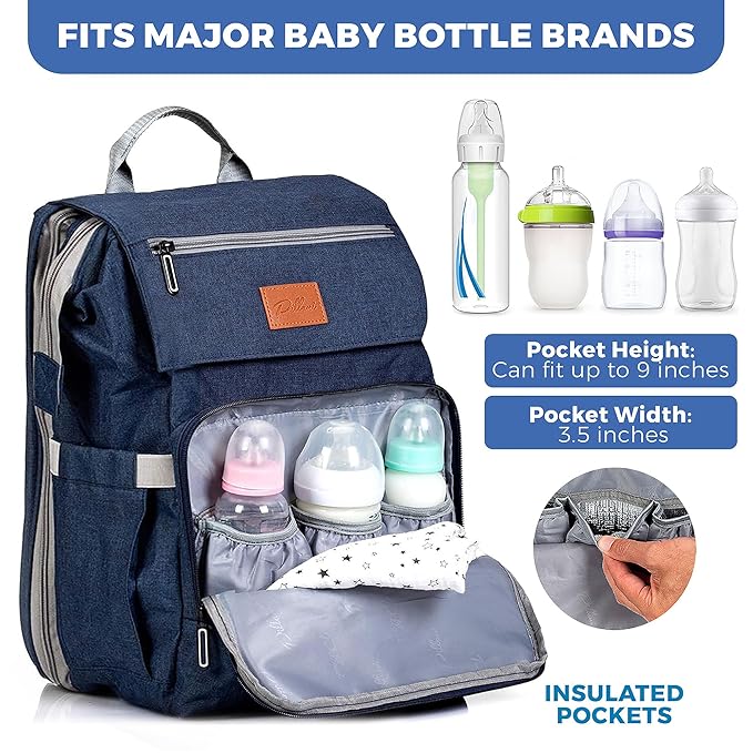 PILLANI Baby Diaper Bag Backpack - Baby Bags for Girls & Boys, Large Waterproof Diaper Backpack - Baby Shower Gifts & Registry Must Haves - Travel Diaper Bags with Changing Pad - Stuff for Newborn