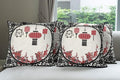 Ambesonne Lantern Throw Pillow Cushion Case Pack of 4, Lanterns with Japanese Sakura Cherry Blossom Trees Round Ornate Graphic, Modern Accent Double-Sided Digital Printing, 18", Red Beige