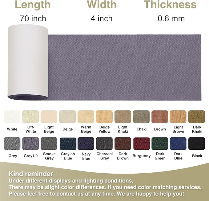 Gheeidau Canvas Repair Tape 4×70 Inch Waterproof Self-Adhesive Fabric Repair Patch for Repairing Boat Covers,Tents,Patio Umbrellas,Car Seats,Luggage,Sofas.(Grey1.0)