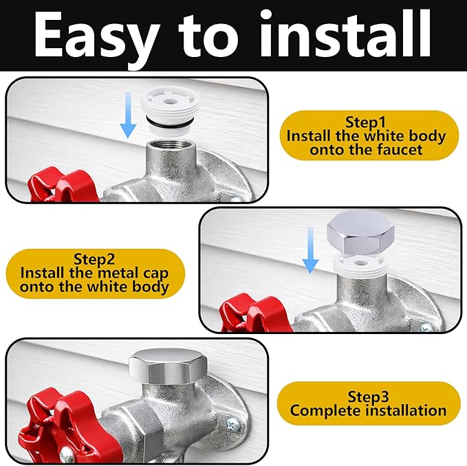 2 Pack Vacuum Breakers Outside Faucet, Stainless Steel Vacuum Breaker Repair Kit Vac-Vbk-X1B, Vacuum Breaker Replacement for Traditional Anti Siphon Frost Free Sillcock Valves