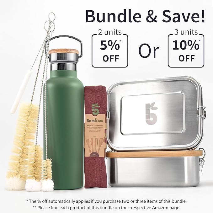 Bambaw 32oz Insulated Water Bottle, Metal Water Bottle Stainless Steel Great for Hiking, Lightweight and Easy to Carry, Durable, Made of High-Grade Stainless Steel (Sage Green)