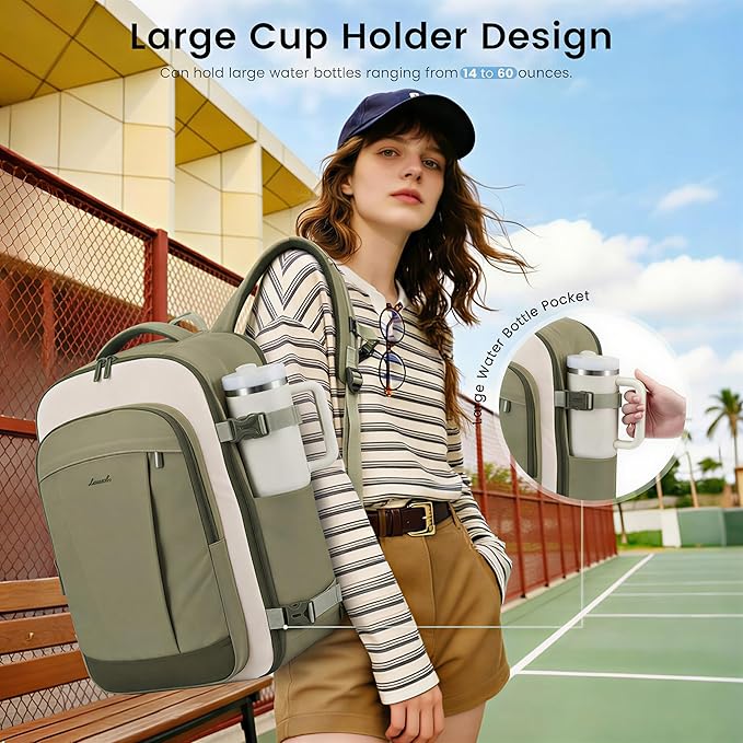 LOVEVOOK 50L Travel Backpack for Women & Men, Airline Approved Carry On Backpack, TSA Personal Item Bag fits 18.0 Inch Laptop, Waterproof Weekender Overnight Bags Suitcase for Work, Black
