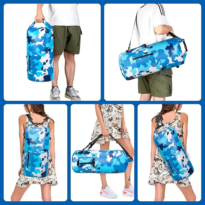 Smasrob 30L Waterproof Dry Bag with 20L Detachable Cooler, Dry Bag Cooler Backpack with Phone Pocket and Bottle Pouch, Suitable for Kayaking, Boating, Camping and Water Activities