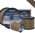 Paracord 550, 4mm, 7 Triple Strands Utility Rope, Parachute Cord for Survival Gear, Camping, Hiking, and DIY Bracelets, Keychains,Accessories, Type III