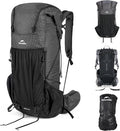 Naturehike 45L Rock 2.0 Upgraded Internal Frame Hiking Backpack for Outdoor Camping Travel Backpacking, Ultralight Backpack for Adults(Black/L/45L)
