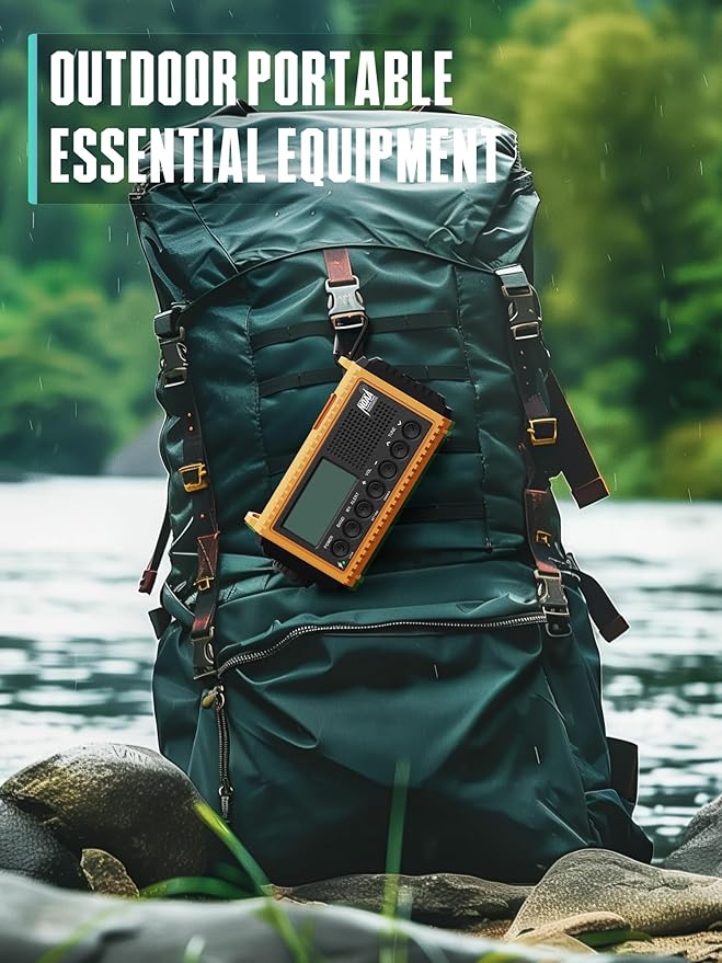 Emergency Radio 12000mAh - NOAA Weather Alert Radio with Auto-Scan & SOS Alarm, Solar Hand Crank 6-Way Power, Flashlight, Reading Lamp for Outdoor, Hiking, Emergencies