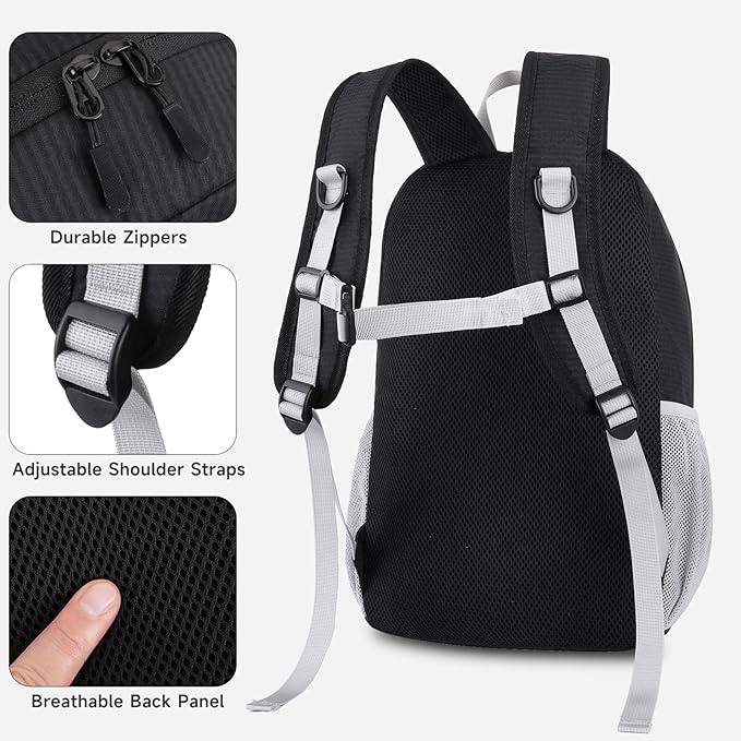 MOSISO Lightweight Packable Backpack 20L, Foldable Hiking Backpack Men Women for Travel Outdoor Sport, Water Resistance Back pack Cycling Backpacks Camping Daypack Casual, Black