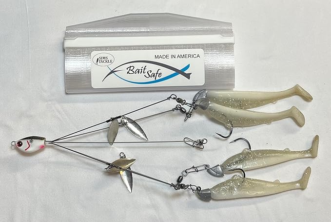 Bait Safe Lure cover/Protector, Patent Pending easy on/Off system, Saltwater Resistant Fishing Gear, Protects & Organizes Lures (Translucent, Large)