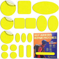 Down Jacket Repair Patch Kit, Outdoor Gear Tenacious Repair Tape, Self Adhesive Fabric Patches for Clothes, Waterproof Ripstop Nylon Fabric Patch for Puffer Jacket, Coat, Tent (18 Pcs, Yellow)