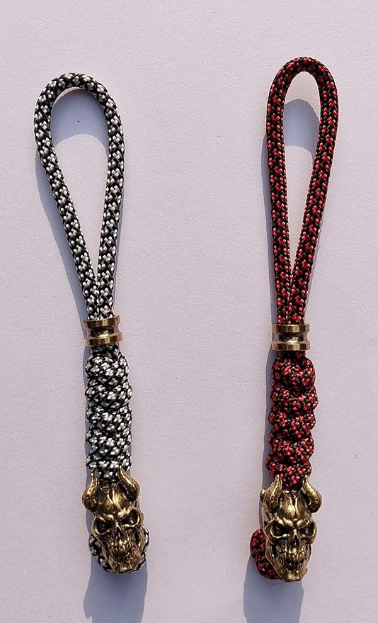 Knife Lanyards with Brass Beads,Paracord Lanyard,Tactical Lanyard for Skull Shape Knife,EDC Products